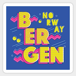 Retro 90s Bergen, Norway Magnet